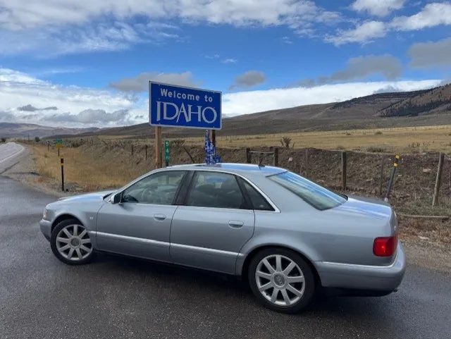 Crossing the border between (I forgot) and Idaho, duh!