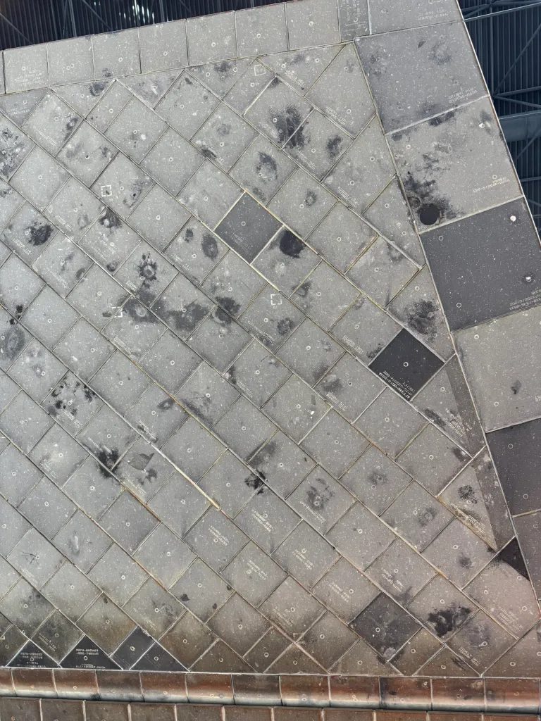 Discovery’s thermal protection tiles close up
